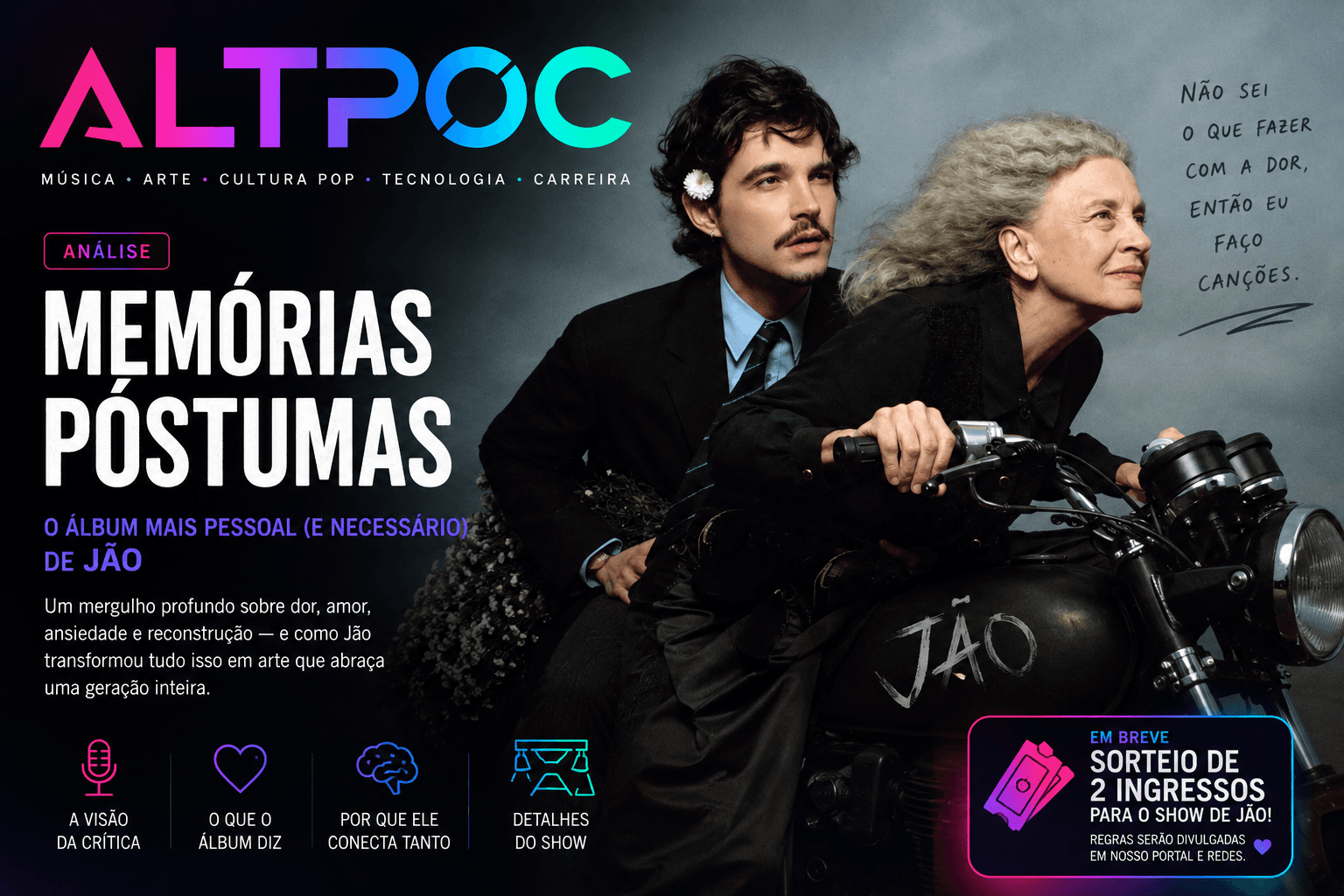 "Memórias Póstumas": quando Jão transforma dor em linguagem